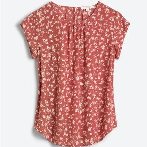 FUN2FUN Kaden Pleated Blouse Burnt Orange Stitchfix M Medium White Floral Fall